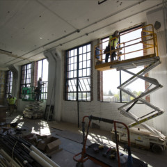 Installing new windows at Hercules Lofts